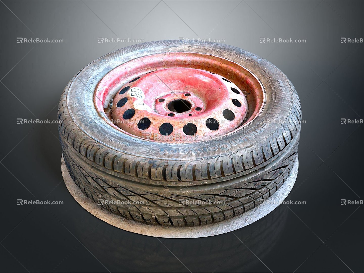 Modern tire tire wheel hub 3d model