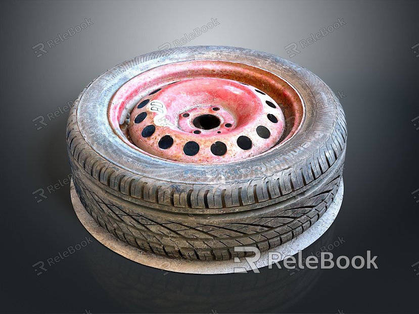 Modern tire tire wheel hub model