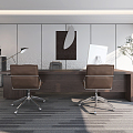 Modern Office Desk and Chair Manager Desk and Chair Boss Chair 3d model