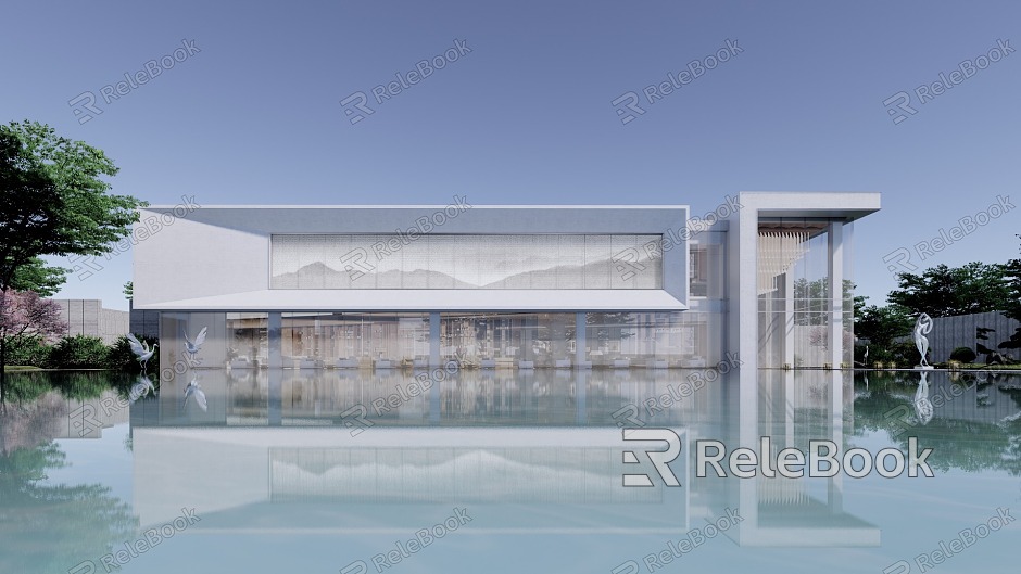 Modern Sales Office Architecture Exhibition Hall Architecture Art Gallery Architecture model