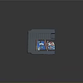 Vintage Blue Computer Gaming Cartridge With Classic Retro Design And Mario Artwork Features