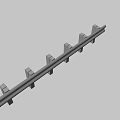 Rural Road Metal Guardrail Structure With Concrete Posts And Natural Background
