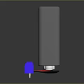 Daily Use Electrical Appliance With Gray Main Body Black Base Red Wire And Blue Plug
