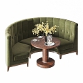 Modern Arc Card Seat Semi-circular Card Seat Restaurant Card Seat Restaurant Card Seat Fabric Sofa 3d model