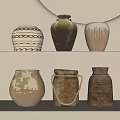 Unique Handcrafted Ceramic Vessels With Traditional Patterns Textured Surfaces And Diverse Shapes
