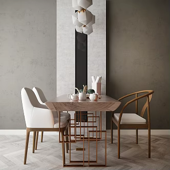 New Chinese Style Desk and Chair Furniture Jewelry Combination 3d model