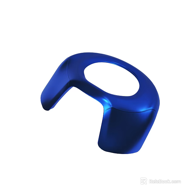Blue Modern Shaped Object With Curved Design And Smooth Surface 3d model 