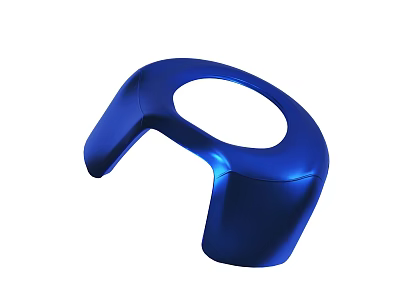 Blue Modern Shaped Object With Curved Design And Smooth Surface 3d model