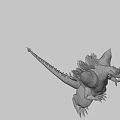 Mythical Black Scaled Dragon With Red Eyes Yellow Horns And Light Wings In Natural Setting