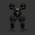 Mechanical Creature Character With Multi Limb Structure Black Orange Accents Robotic Joints And Clawed Feet