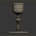 Elegant Metallic Silver Goblet With Tall Stem And Shiny Base For Daily Use