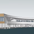 Modern Exhibition Center Artistic Curved Surface Architecture Exhibition Center 3d model