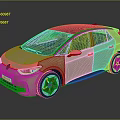 Yellow Electric Car With Black Roof Modern Five Door Design And Sleek Alloy Wheels
