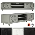 Modern Stylish Chest of Drawers With Circular Motifs Drawers And Open Shelf Multiple Color Options