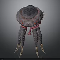 Mysterious Purple Gray Fantasy Creature Design With Dome Top Red Accents And Spiked Tentacles