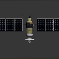 Advanced Space Satellite With Extended Solar Panels And Parabolic Antenna Structure 3d model