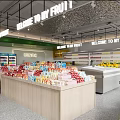 Spacious Modern Supermarket With Neatly Arranged Fresh Fruits Vegetables And High Quality Imported Grocery Products