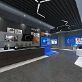 Safety Experience Digital Exhibition Hall Interior With Large Screen Safety Slogan And Display Walls