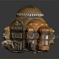 Elaborate Commercial Equipment Architectural Model Featuring Dome Windows And Decorative Details