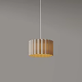 Modern Metallic Striped Pendant Light With Circular Design For Interior Decor 3d model