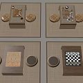 New Chinese Chess Table and Chair Chess Go Chess 3d model