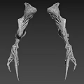 Mythical Creature Character Claws 3D Model Featuring Sharp Talons And Detailed Grey Textures 3d model