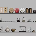 New Chinese Tea Set Tea Set Ornaments Teapot Kettle 3d model