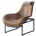 Modern Black and Brown Leather Accent Chair with Comfortable Design and Metal Frame