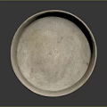 Hand Carved Artisan Ceramic Bowl Featuring Off White Body And Red Striped Base
