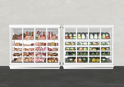 Modern Fresh-keeping Cabinet Meat Cabinet Vegetable Cabinet Fresh Meat Vegetable Freezer Display Cabinet Food Cabinet Food Cabinet Refrigerator 3d model