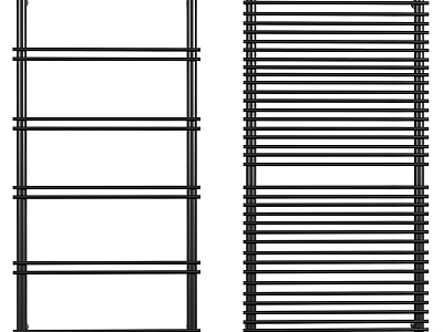 Bathroom Accessories Black Metal Towel Rack And Storage Shelf For Bathroom 3d model