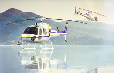 Modern Helicopter 3d model