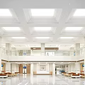 Spacious Bright Hospital Outpatient Clinic Lobby With Seating And Screens