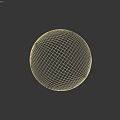 Concrete Sphere Decorative Component With Rough Surface On Gray Wall