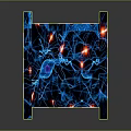 Deep Blue Cosmic Background With Radiant Spiral Patterns And Circuit Board Floor For Space Technology