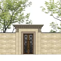 New Chinese Style Gate Villa Gate 3d model