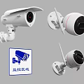 Surveillance Cameras For Security Monitoring In Protected Areas With Warning Signs