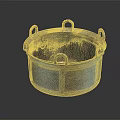 Ancient Bronze Household Container With Loop Handles And Decorative Patterns 3d model