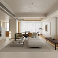 Minimalist Modern Living Dining Room Interior Design With Sofa Coffee Table And Dining Chairs