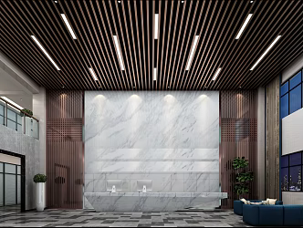 Modern Hall Office Hall 3d model