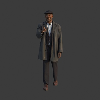 Black Man in Hat 3d model