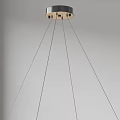 Modern Contemporary Chandelier With Gold Silver Metallic Ring Structure For Interior Lighting Decor 3d model