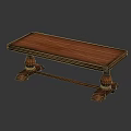 Classic Wooden Coffee Table With Carved Legs Smooth Surface And Elegant Design