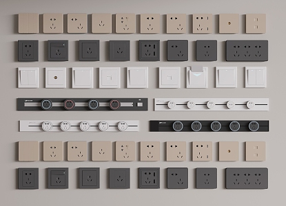 Modern switch socket removable socket 3d model