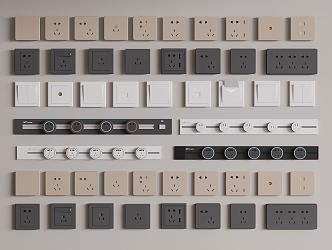 Modern switch socket removable socket 3d model