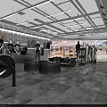Modern Clothing Store Interior With Mannequins Clothing Displays Tile Floor And Lighting