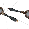 Vintage Hand Mirrors With Black Handles Wooden Frames Gold Accents And Patterned Surfaces