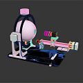 Mechanical Device Featuring Spherical Structure Robotic Arm Black Base And Colored Parts