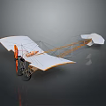 Vintage Biplane Aircraft Model Featuring Wooden Frame And Propeller For Aerospace Study 3d model