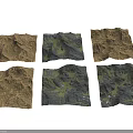 Park Landscape With Diverse Terrain Textures Green Vegetation Gray Rock And Brown Soil